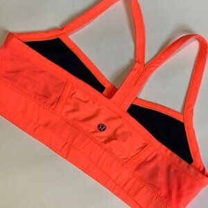 Lululemon “Pump It Up” Sports Bra – Orange/Black – Excellent Condition